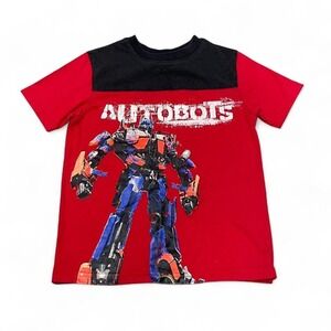 Transformers Autobots Optimus Prime red & black t-shirt 2008 y2k